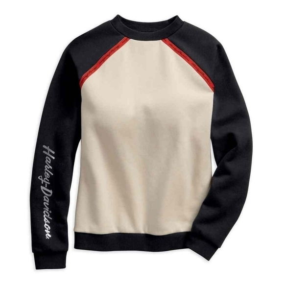 Harley-Davidson Tops - Harley-Davidson Colorblocked Metallic Print Fleece Pullover sweatshirt